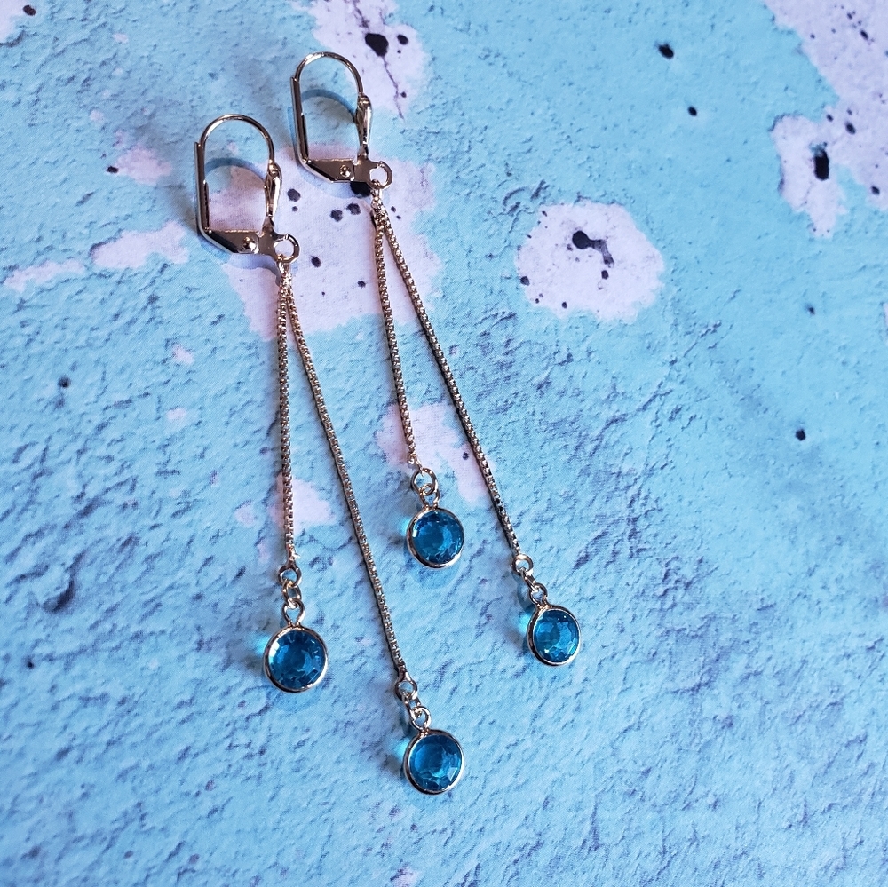Blue dangle earrings